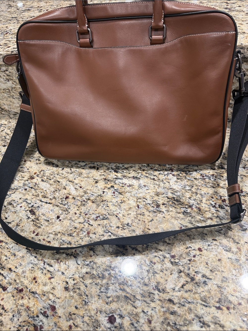 Coach Brown Leather Laptop Satchel with Detachable Strap - Picture 4 of 8